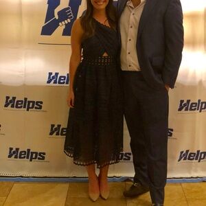 Self Portrait One Shoulder Black Lace Midi Dress